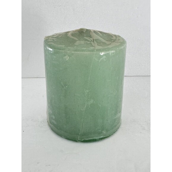 Cost Plus World Market Pillar Candle Honeydew Scented 3”x3” Green NEW - Picture 2 of 4